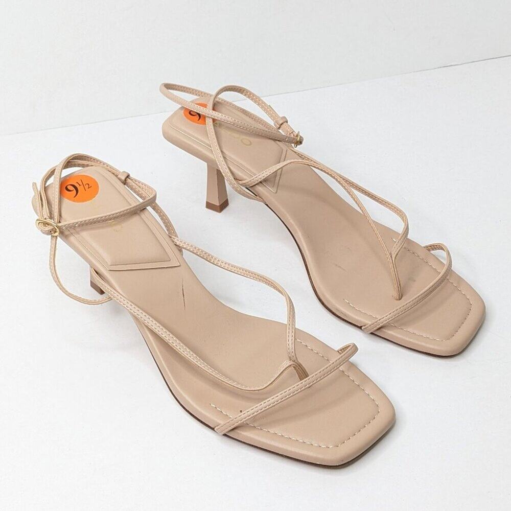 Aldo Strappy Heeled Sandals. Tan, Women's 9.5